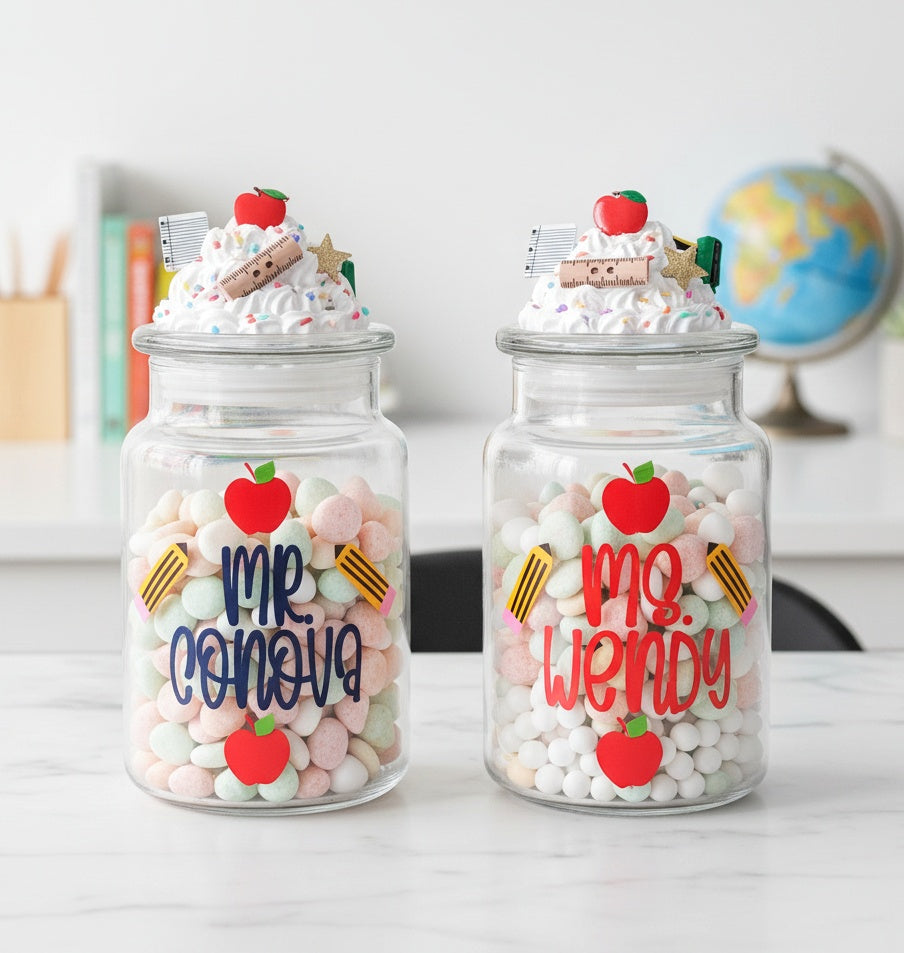 Personalized Teacher Candy Jar - Teacher Appreciation