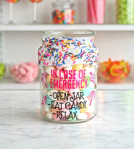 In Case of Emergency Funny Candy Jar