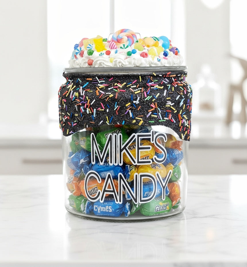 Custom Candy Jar with Sprinkles Theme