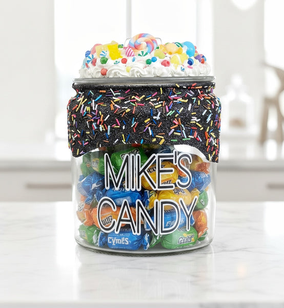 Custom Candy Jar with Sprinkles Theme
