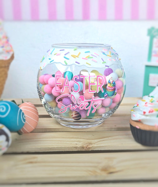 Easter Treats Candy Glass Candy Bowl