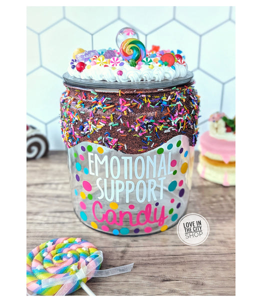 Emotional Support Large Chocolate and Whipped Cream Candy Jar