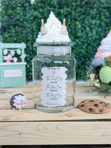 Wedding Candy Jar with Frosting Lid