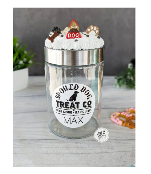 Personalized Glass Dog Treat Jar