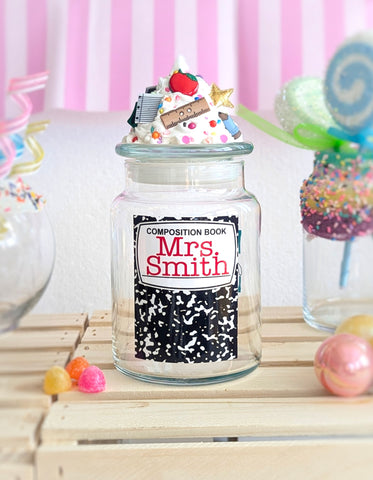 Personalized Teacher Candy Jar Composition Notebook