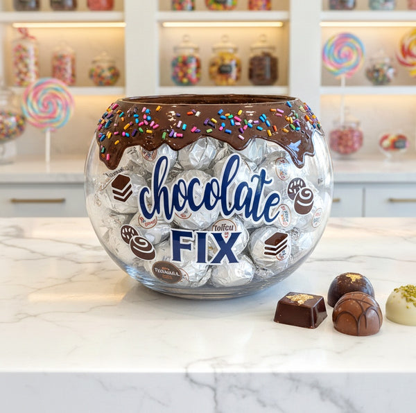 Chocolate Drip Chocolate Fix Glass Candy Bowl