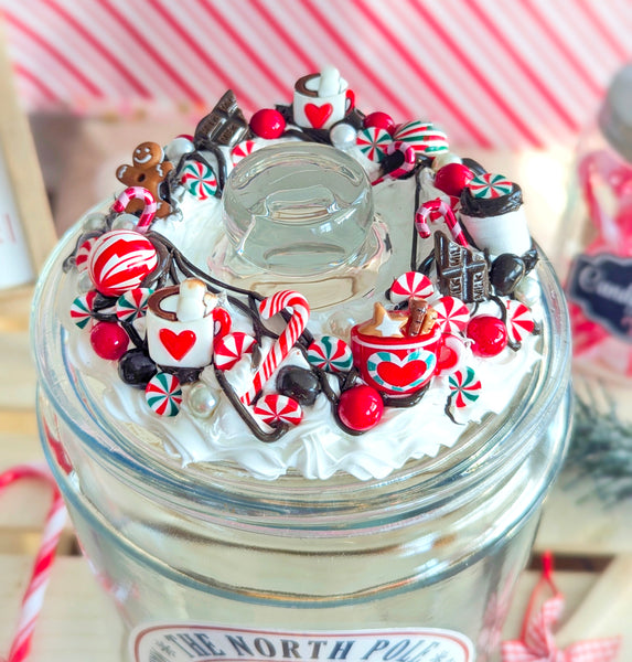 Christmas Hot Cocoa in a Jar - Glass Cookie Jar