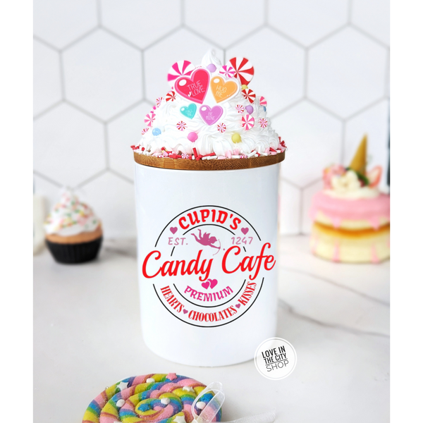 Cupid Valentine Ceramic Candy Jar