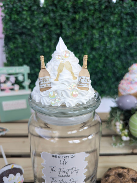 Wedding Candy Jar with Frosting Lid