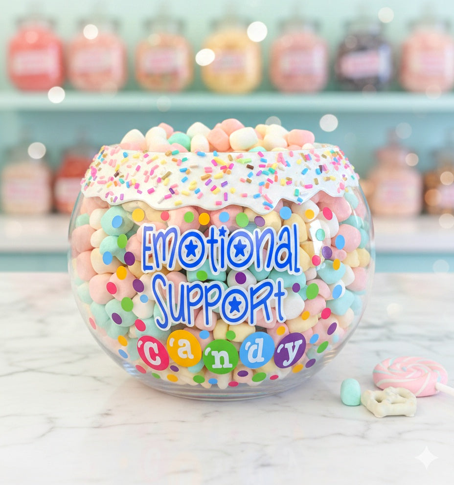 Emotional Support Candy Bowl with Frosting Sprinkle Drip