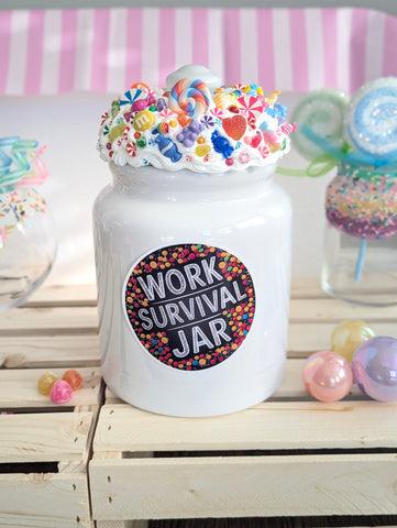 Work Survival Ceramic Candy Jar With Lid