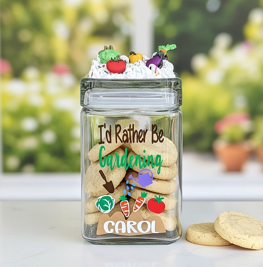 I'd rather be Gardening Cookie Jar