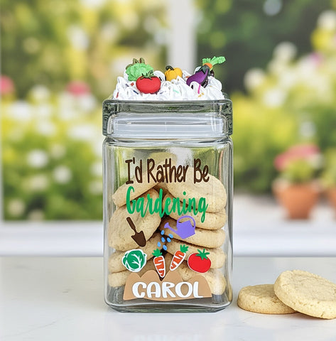 I'd rather be Gardening Cookie Jar