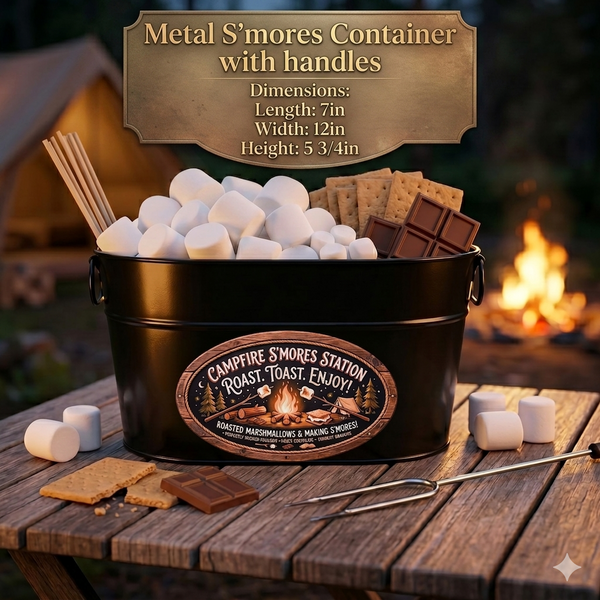 Metal S'mores Station Container in Black