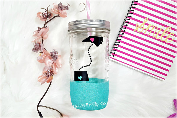 Long Distance States Tumbler (Glass) - love-in-the-city-shop