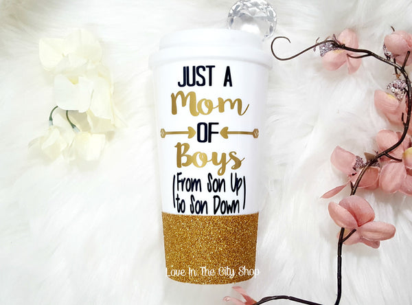 Mom of Boys Travel Mug - love-in-the-city-shop
