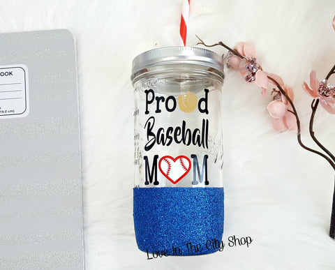 Baseball Mom Tumbler (Glass Tumbler) - love-in-the-city-shop