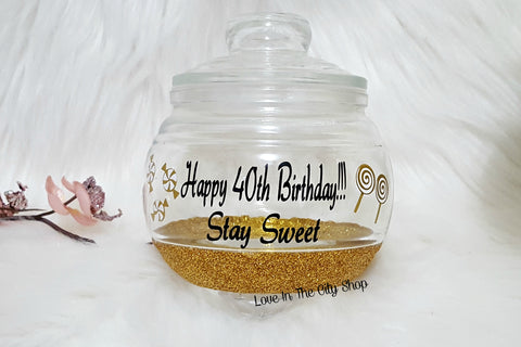 40th Birthday Candy Jar - love-in-the-city-shop