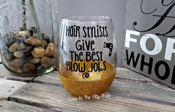 Hair Stylist Wine Glass - love-in-the-city-shop