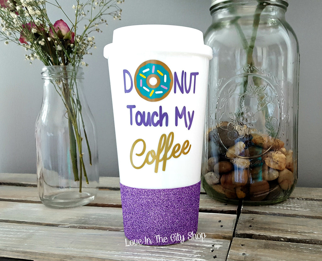 Donut Worry Be Happy Travel Mug - love-in-the-city-shop