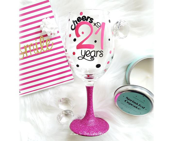 21st Birthday Wine Glass - love-in-the-city-shop