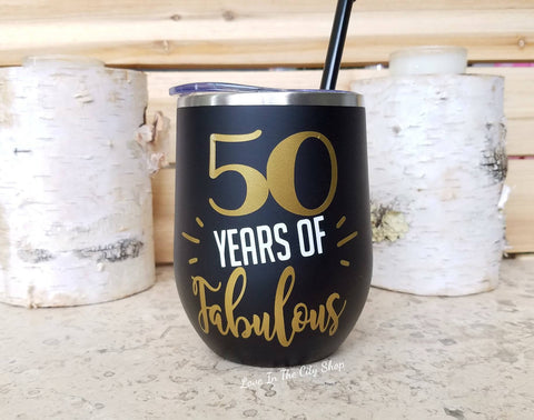50th Birthday Wine Tumbler - love-in-the-city-shop