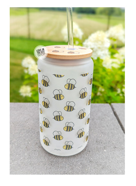 Bumblebee Frosted Glass Tumbler
