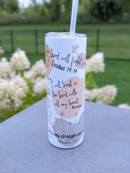 Bible Scripture Daily Affirmations Tumbler - Sublimation Tumbler