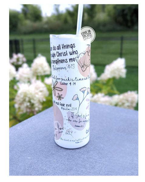 Bible Scripture Daily Affirmations Tumbler - Sublimation Tumbler