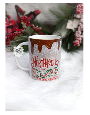 North Pole Hot Cocoa Mug - Sublimation Mug