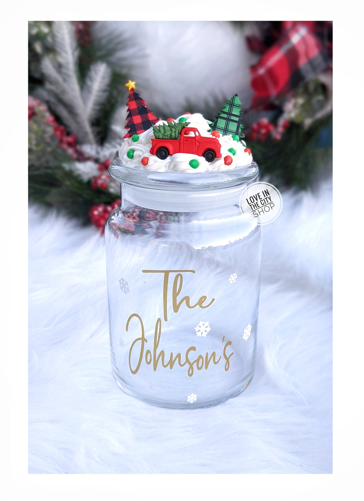 Christmas Red Truck Candy Jar