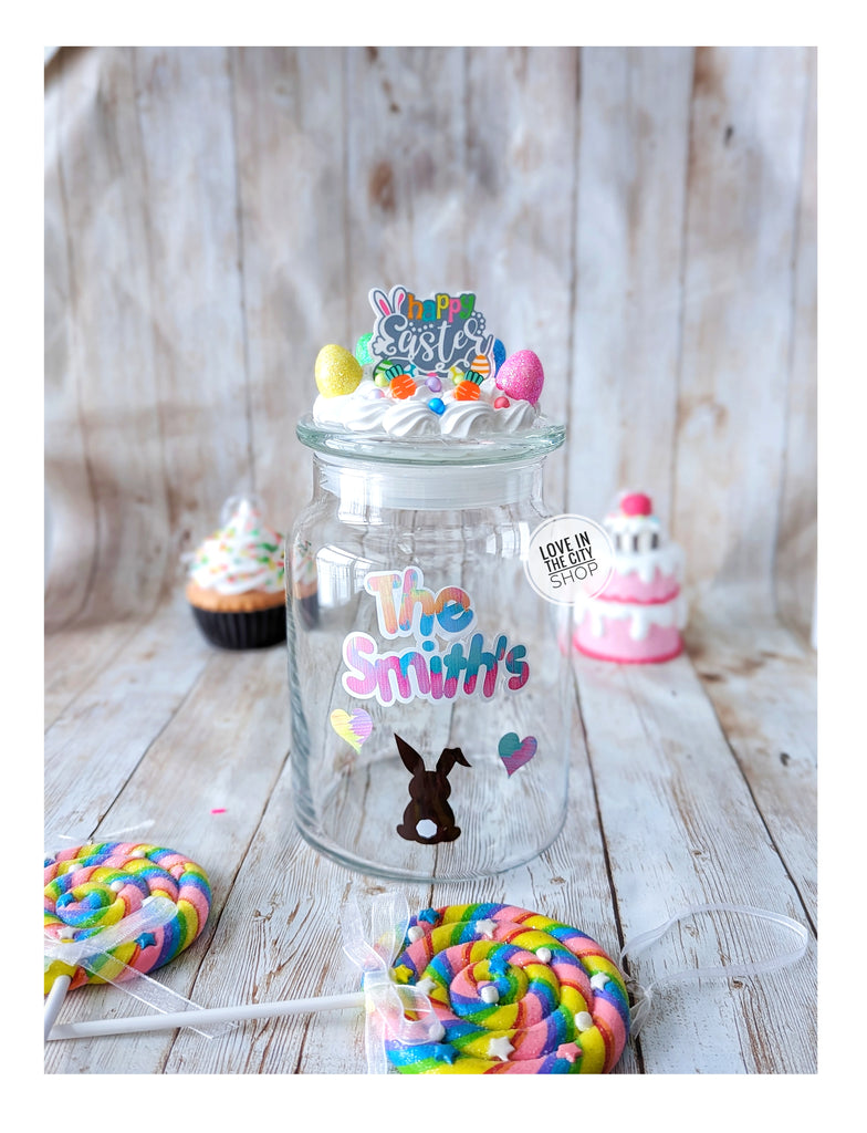 Family Easter candy jar
