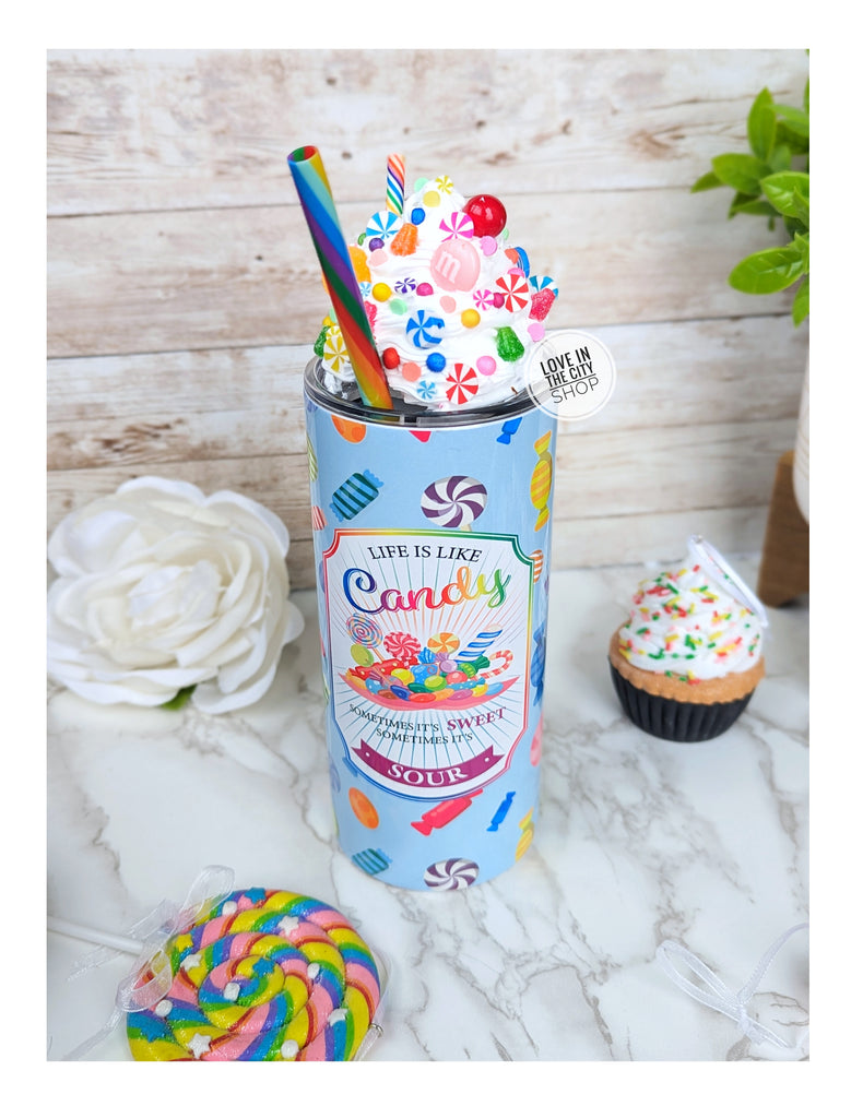 Candy Frosting Topper Tumbler, Sublimation Tumbler