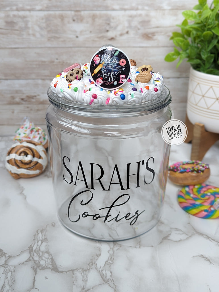 Custom Candy Jar with Fake Frosting Topper
