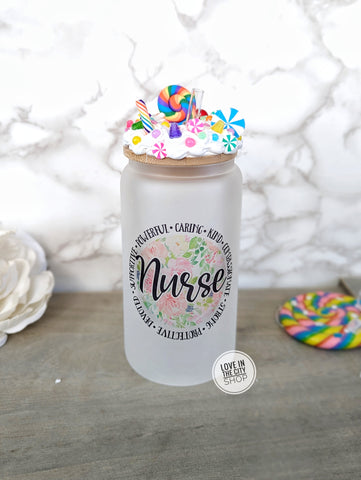 Nurse Glass Frosted Tumbler