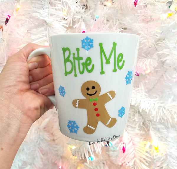 Gingerbread Bite Me Coffee Mug - love-in-the-city-shop