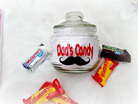 Dad Candy Jar - Mustache Candy Jar - love-in-the-city-shop