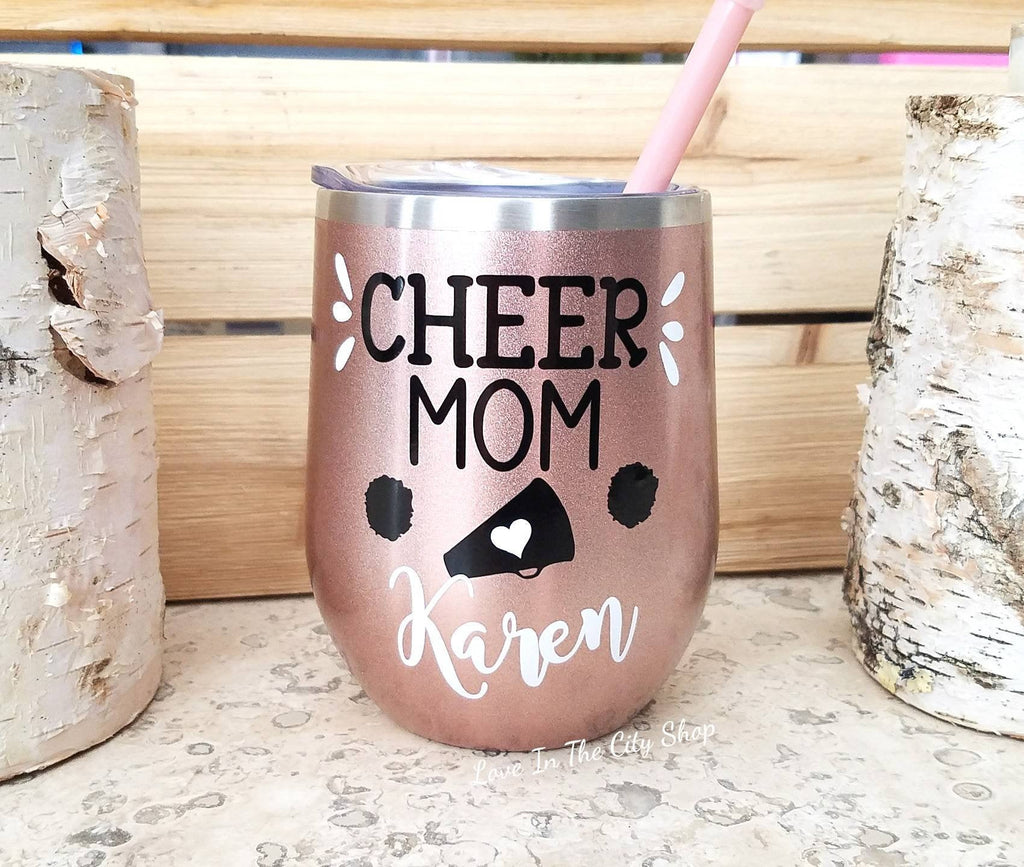 Cheer Mom Wine Tumbler - love-in-the-city-shop