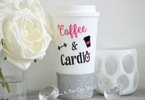 Coffee and Cardio Travel Mug - love-in-the-city-shop