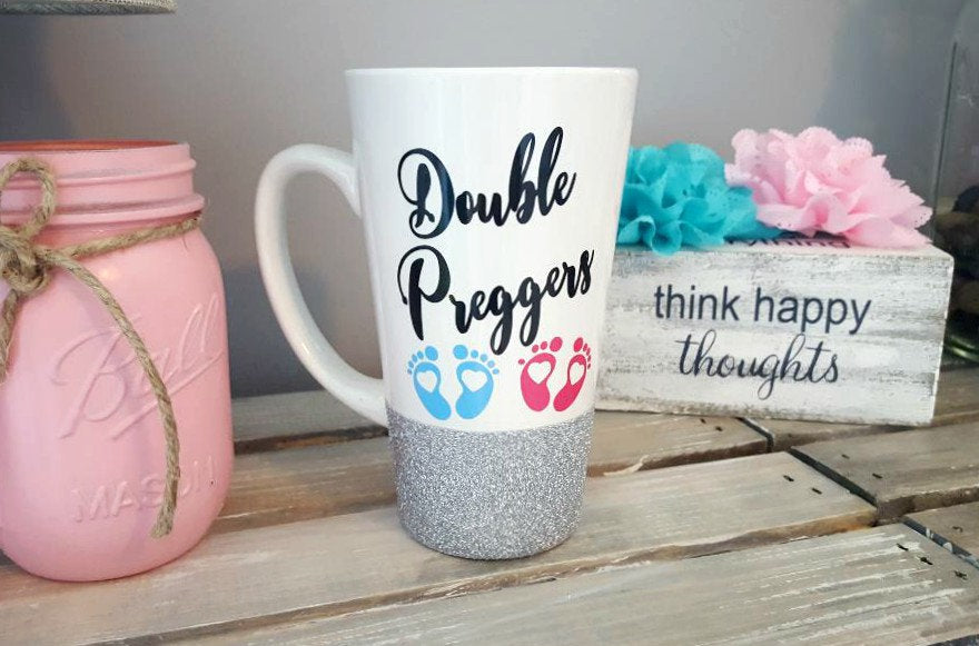 Double Preggers Latte Mug (Twins Pregnancy Mug) - love-in-the-city-shop