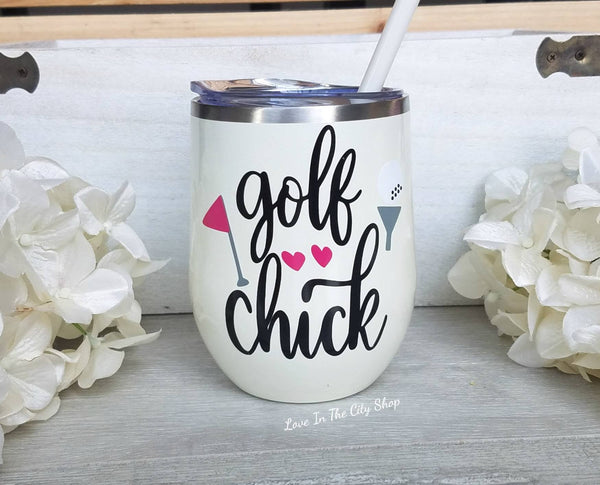 Golf Chick Wine Tumbler - love-in-the-city-shop