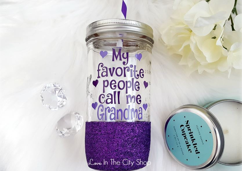 My Favorite People Call Me Grandma Tumbler (Glass Tumbler) - love-in-the-city-shop