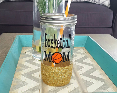 Basketball Mom Tumbler (Glass Tumbler) - love-in-the-city-shop