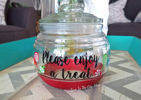 Please Enjoy a Treat Candy Jar - love-in-the-city-shop