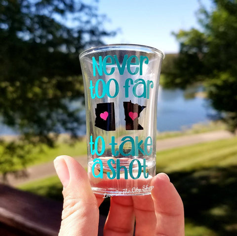 Never Too Far To Take A Shot - States Shot Glass - love-in-the-city-shop