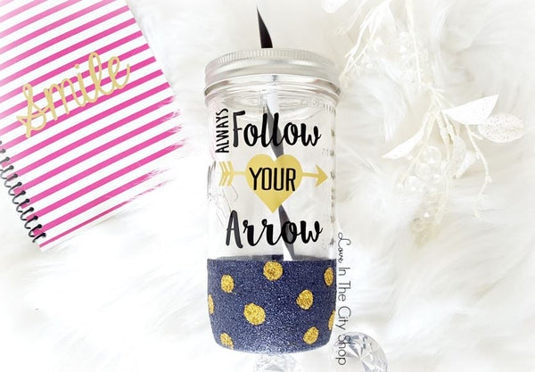 Follow Your Arrow Glass Tumbler - love-in-the-city-shop