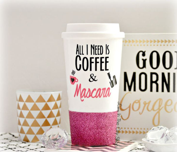 Coffee and Mascara Travel Mug - love-in-the-city-shop