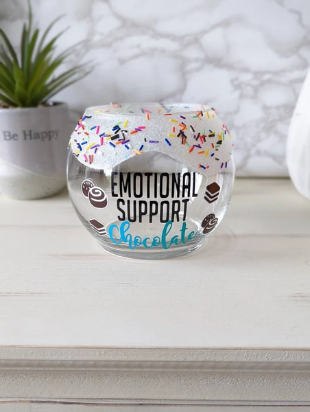 Emotional Support Chocolate Funny Candy Bowl