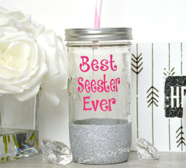 Best Sister / Seester Tumbler (Glass) - love-in-the-city-shop