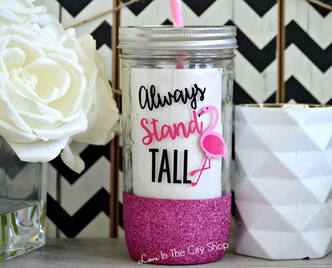 Stand Tall Flamingo Tumbler (Glass) - love-in-the-city-shop